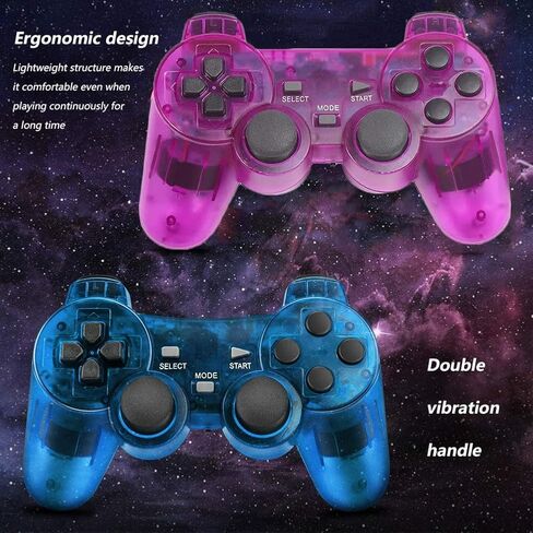 NATGLOW Wireless Controller for PS2, 2.4G Double Shock Game Controller Remote 2 Pack 1 in Saudi Arabia