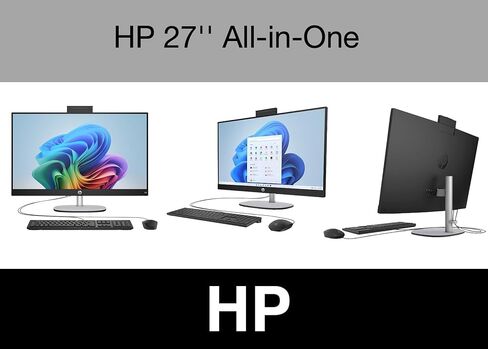 HP 27 AI PC All-in-One 27" Touchscreen IPS FHD Display (AMD Ryzen AI 7 350, 32GB DDR5, 2TB PCIe SSD, AMD Radeon, WiFi 6, Webcam, Bluetooth 5.4, Win 11 Pro) w/DKZ USB Port Expander in Saudi Arabia
