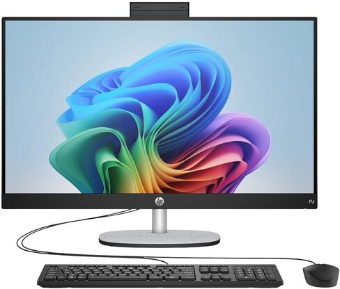 HP 27 AI PC All-in-One 27" Touchscreen IPS FHD Display (AMD Ryzen AI 7 350, 32GB DDR5, 2TB PCIe SSD, AMD Radeon, WiFi 6, Webcam, Bluetooth 5.4, Win 11 Pro) w/DKZ USB Port Expander in Saudi Arabia