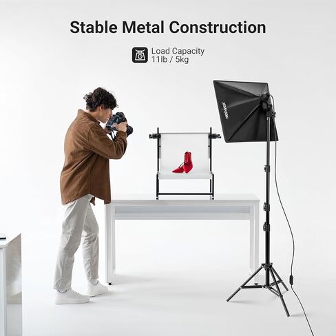 NEEWER Basics 6ft/180cm Photography Tripod Light Stand, 4 Section Foldable Metal Stand with 1/4" Screw & 5/8" Stud for Camera, Ring Light, Accessories, Max Load: 11lb/5kg, ST180B in Saudi Arabia