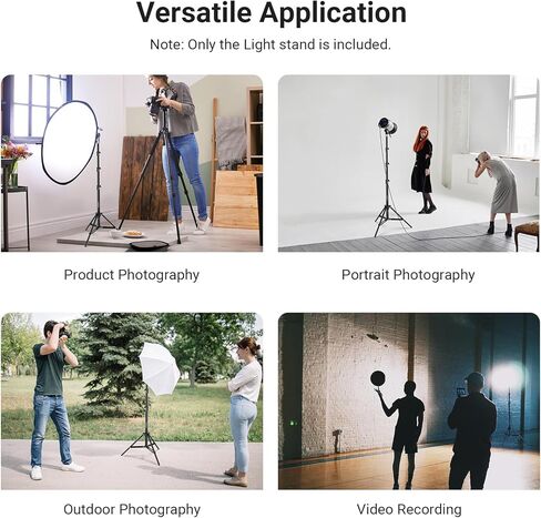 NEEWER Basics 6ft/180cm Photography Tripod Light Stand, 4 Section Foldable Metal Stand with 1/4" Screw & 5/8" Stud for Camera, Ring Light, Accessories, Max Load: 11lb/5kg, ST180B in Saudi Arabia