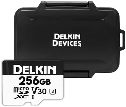 Delkin Devices 256GB microSD Card (100MB/s) + Rugged CFexpress/SD/microSD Storage Tote – High-Speed Memory Card + Weather-Resistant Case Bundle for Cameras, Drones & Action Cameras in Saudi Arabia