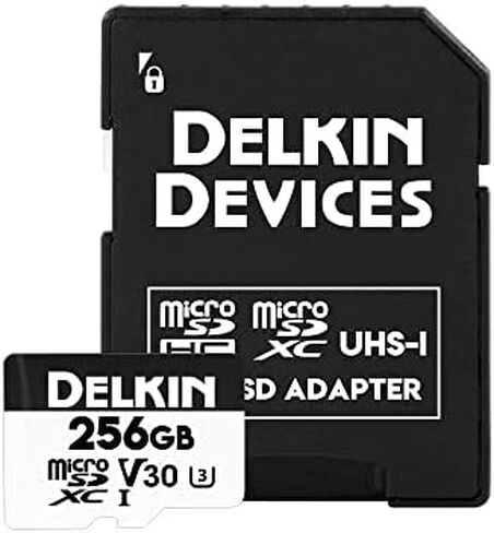 Delkin Devices 256GB microSD Card (100MB/s) + Rugged CFexpress/SD/microSD Storage Tote – High-Speed Memory Card + Weather-Resistant Case Bundle for Cameras, Drones & Action Cameras in Saudi Arabia
