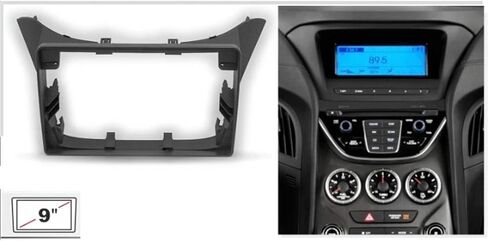 لوحة راديو سيارة مقاس 9 بوصة متوافقة مع Hyundai Genesis Coupe، متوافقة مع Rohens Coupe 2012-2016 Dash Kit تثبيت Facia Console Bezel Plate Trim in Kuwait