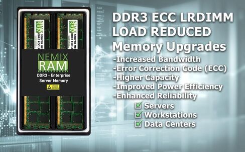NEMIX RAM 64GB (1X64GB) DDR3 1600MHz PC3-12800 8Rx4 1.35V 240-PIN ECC LRDIMM Load Reduced Server Memory in Saudi Arabia