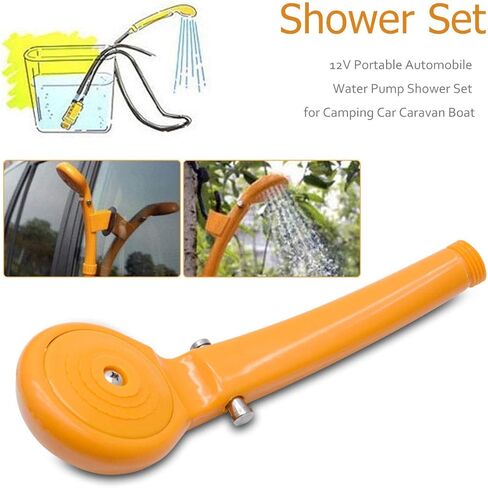 Portable Outdoor Camping Shower Kit, MASO 12V Automobile Showers with Water Pump, 5 Meter Cable Cigarette Lighter Plug Max 7L Water Per Minute for Pet Bath Car Washing in Saudi Arabia