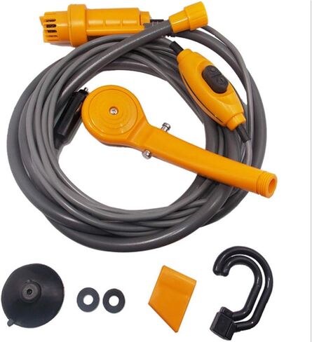 Portable Outdoor Camping Shower Kit, MASO 12V Automobile Showers with Water Pump, 5 Meter Cable Cigarette Lighter Plug Max 7L Water Per Minute for Pet Bath Car Washing in Saudi Arabia