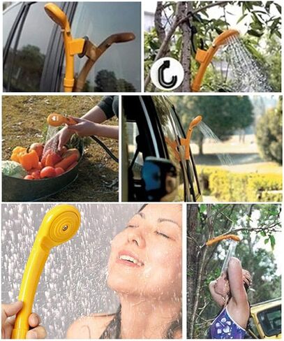 Portable Outdoor Camping Shower Kit, MASO 12V Automobile Showers with Water Pump, 5 Meter Cable Cigarette Lighter Plug Max 7L Water Per Minute for Pet Bath Car Washing in Saudi Arabia