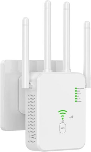 WiFi Extenders Signal Booster - AC1200 & Dual Band 5GHz/2.4GHz,WiFi Booster with Ethernet Port for Home Covers up to 10000 Sq.ft (US - White) in Saudi Arabia