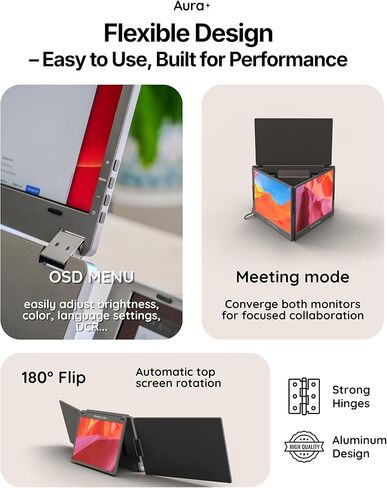 Triple Boost Pro 15.6" | Premium Triple Portable Monitor Extender | Full Aluminum | Quad Screens | 3×15.6" FHD 1080P HDR IPS | USB-C & USB-A | Compatible with 11"-18" Laptops in Saudi Arabia