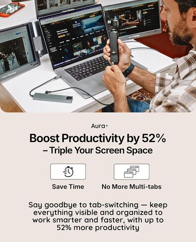 Triple Boost Pro 15.6" | Premium Triple Portable Monitor Extender | Full Aluminum | Quad Screens | 3×15.6" FHD 1080P HDR IPS | USB-C & USB-A | Compatible with 11"-18" Laptops in Saudi Arabia