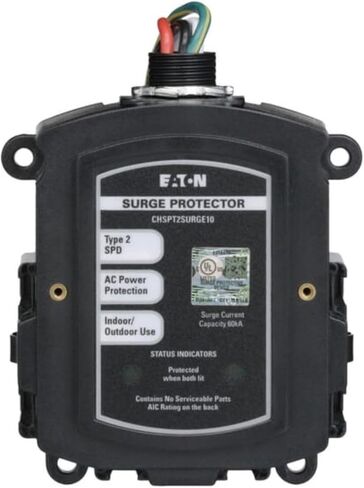 Eaton Complete Home Surge Protector، النوع 2 SPD، تيار تصاعدي 60 كيلو أمبير، حماية طاقة التيار المتردد، داخلي/خارجي، CHSPT2SURGE10 in Saudi Arabia