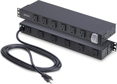 StarTech.com 12-Outlet Rackmount PDU، شريط طاقة خادم 1U، منافذ ذات زاوية قائمة واسعة المساحة، وحدة توزيع الطاقة المثبتة in Saudi Arabia