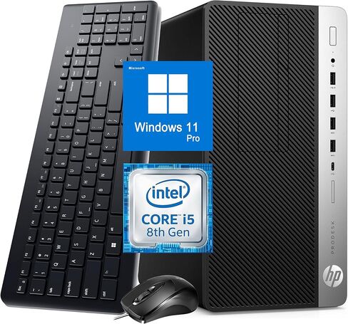 HP ProDesk 600 G4 Mini Tower Desktop, Windows 11 Pro Computer MT PC, Intel Core i5-8500, 8GB RAM, 256GB SSD, Keyboard & Mouse, WiFi, Bluetooth (Renewed) in Saudi Arabia