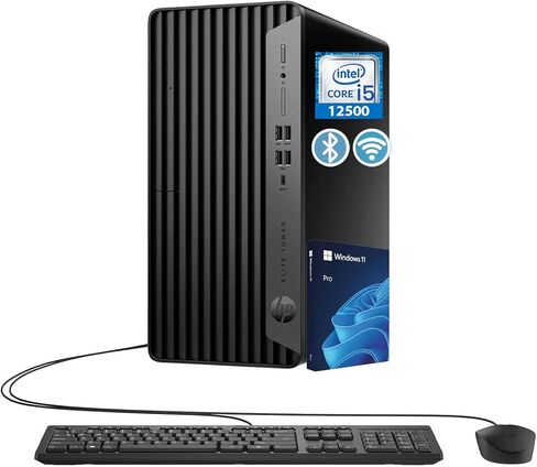 كمبيوتر مكتبي HP Elite 600 G9 Tower، Intel Core i5 الجيل الثاني عشر i5-12500 (6 كور)، ذاكرة وصول عشوائي 16 جيجابايت DDR5 SDRAM، 512 جيجابايت SSD، HDMI، USB-C، DP، Windows 11 Pro (متجدد) in Saudi Arabia
