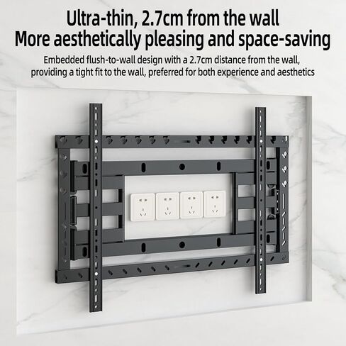 85 98 Ultrathin TV Wall Mount 75 86 90 100 inch Full Motion Thin Embedded Bracket Large Screen Heavy Duty Led Adjustable Articulating Stand Max vesa 800x600mm Load 154 lbs DY820L in Saudi Arabia