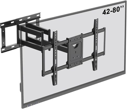 ZANUZDU Outdoor TV Mount,Full Motion Articulating Arm Can Tilts and Swivels, Weatherproof Rust Proof for 42 to 80 inch Indoor and Outdoor TVs,Max VESA 600x400, Holds Up to 176 lbs in Saudi Arabia