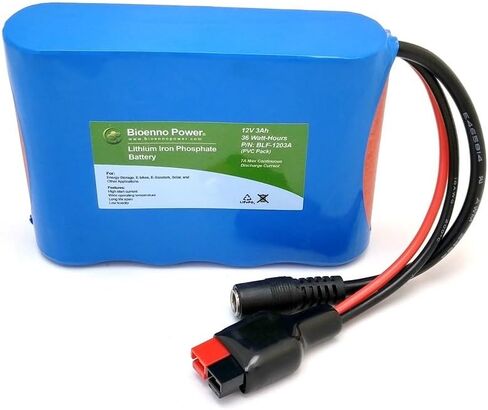 بطارية Bioenno Power 12V، 3Ah LFP LiFePO4 ليثيوم فوسفات الحديد (PVC، BLF-1203AB) in Saudi Arabia