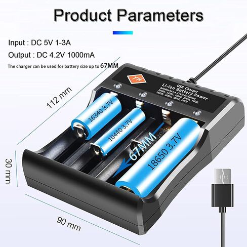 سوانليك شاحن بطارية ليثيوم أيون عالمي ذو 4 فتحات، رأس شحن USB، ذكي، تلقائي وسريع in Kuwait