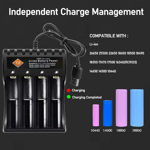 سوانليك شاحن بطارية ليثيوم أيون عالمي ذو 4 فتحات، رأس شحن USB، ذكي، تلقائي وسريع in Kuwait