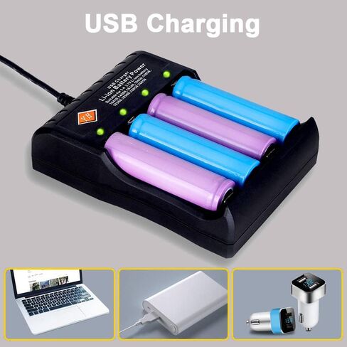 سوانليك شاحن بطارية ليثيوم أيون عالمي ذو 4 فتحات، رأس شحن USB، ذكي، تلقائي وسريع in Kuwait
