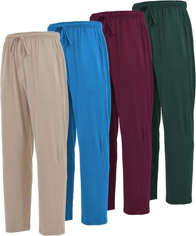 Andrew Scott Men's Pack of 3 Soft & Light 100% Cotton Drawstring Yoga Lounge & Sleep Pant in Kuwait
