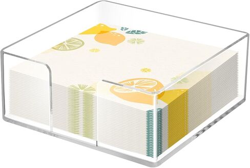 Acrylic Napkin Holder,5x5 Inch Clear Square Napkin Holder for Table,Party,Kitchen,Bar,Restaurant,and Bathroom,Modern Decorative Tissue Dispenser,Paper Caddy for Bathroom in Saudi Arabia