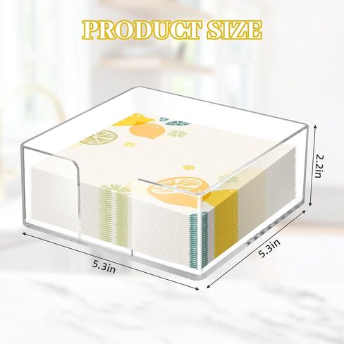 Acrylic Napkin Holder,5x5 Inch Clear Square Napkin Holder for Table,Party,Kitchen,Bar,Restaurant,and Bathroom,Modern Decorative Tissue Dispenser,Paper Caddy for Bathroom in Saudi Arabia