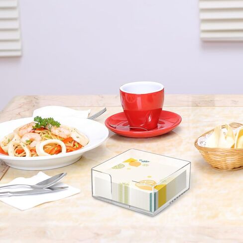 Acrylic Napkin Holder,5x5 Inch Clear Square Napkin Holder for Table,Party,Kitchen,Bar,Restaurant,and Bathroom,Modern Decorative Tissue Dispenser,Paper Caddy for Bathroom in Saudi Arabia