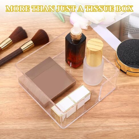 Acrylic Napkin Holder,5x5 Inch Clear Square Napkin Holder for Table,Party,Kitchen,Bar,Restaurant,and Bathroom,Modern Decorative Tissue Dispenser,Paper Caddy for Bathroom in Saudi Arabia