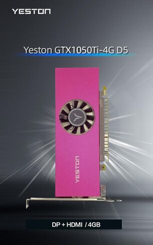بطاقة رسومات Yeston GTX 1050 ti 4GD5 LP 128bit PCIE 3.0 GDDR5 1050 Ti بطاقة فيديو لأجهزة الكمبيوتر الشخصية الصغيرة ذات الشكل الصغير SSF تصميم نحيف منخفض المستوى (مجهز بمحول نصف ارتفاع) in Kuwait