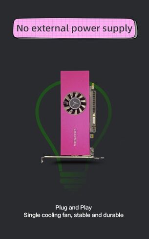 بطاقة رسومات Yeston GTX 1050 ti 4GD5 LP 128bit PCIE 3.0 GDDR5 1050 Ti بطاقة فيديو لأجهزة الكمبيوتر الشخصية الصغيرة ذات الشكل الصغير SSF تصميم نحيف منخفض المستوى (مجهز بمحول نصف ارتفاع) in Kuwait