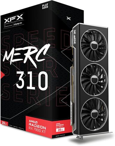 XFX Speedster MERC310 AMD Radeon RX 7900XT Black Gaming Graphics Card with 20GB GDDR6, AMD RDNA 3 RX-79TMERCB9 (Renewed) in Saudi Arabia
