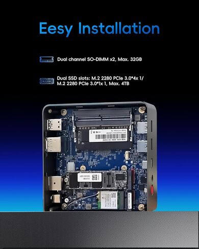 جهاز كمبيوتر صغير Barebone AMD Ryzen 5 3500U (4C/8T، حتى 3.7 جيجا هرتز)، فتحتا ذاكرة الوصول العشوائي (RAM) + فتحتا تخزين (M.2 2280)، شاشة ثلاثية بدقة 4K عبر USB-C/HDMI/DP، كمبيوتر مكتبي صغير للأعمال المكتبية المنزلية، بدون ذاكرة وصول عشوائي/SSD/نظام تشغيل in Kuwait