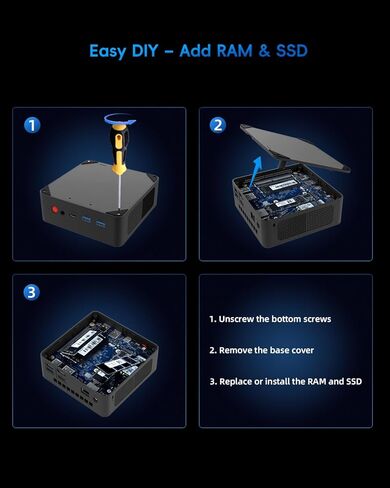 جهاز كمبيوتر صغير Barebone AMD Ryzen 5 3500U (4C/8T، حتى 3.7 جيجا هرتز)، فتحتا ذاكرة الوصول العشوائي (RAM) + فتحتا تخزين (M.2 2280)، شاشة ثلاثية بدقة 4K عبر USB-C/HDMI/DP، كمبيوتر مكتبي صغير للأعمال المكتبية المنزلية، بدون ذاكرة وصول عشوائي/SSD/نظام تشغيل in Kuwait