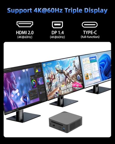 جهاز كمبيوتر صغير Barebone AMD Ryzen 5 3500U (4C/8T، حتى 3.7 جيجا هرتز)، فتحتا ذاكرة الوصول العشوائي (RAM) + فتحتا تخزين (M.2 2280)، شاشة ثلاثية بدقة 4K عبر USB-C/HDMI/DP، كمبيوتر مكتبي صغير للأعمال المكتبية المنزلية، بدون ذاكرة وصول عشوائي/SSD/نظام تشغيل in Kuwait