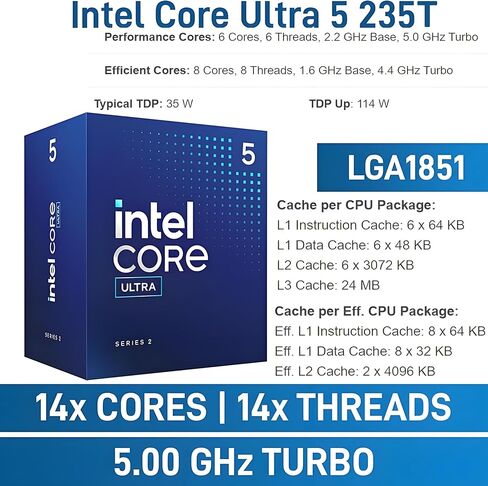 كمبيوتر Dell Pro Micro Plus Mini (الجيل التالي OptiPlex 7000 MFF)، كمبيوتر مكتبي للأعمال AI PC، Intel 14-Core Ultra 5 235T (Beat i7-13700T)، ذاكرة الوصول العشوائي 16 جيجابايت، 512 جيجابايت SSD، WiFi 6، 4X DP، Windows 11 Pro (متجدد) in Kuwait