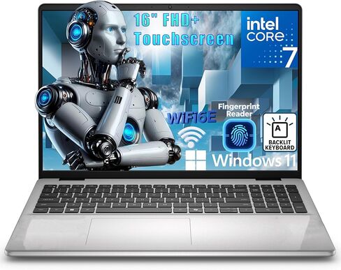 كمبيوتر محمول Dell 16، معالج Intel Core 7 150U، شاشة لمس 16 بوصة FHD+ IPS مضادة للتوهج، ذاكرة الوصول العشوائي DDR5 سعة 32 جيجابايت، SSD PCIe 1 تيرابايت، WiFi 6E، بلوتوث 5.3، لوحة مفاتيح بإضاءة خلفية، Windows 11 Home in Saudi Arabia