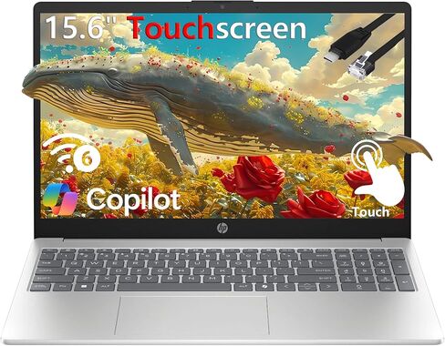 كمبيوتر محمول بشاشة تعمل باللمس من HP خفيف الوزن للطلاب (إصدار 2026) • Office 365 • Intel Core i3 • ذاكرة وصول عشوائي (RAM) سعة 16 جيجابايت ومحرك أقراص SSD سعة 256 جيجابايت • شاشة مقاس 15.6 بوصة • لوحة مفاتيح رقمية • نظام التشغيل Windows 11 Home • كابل RJ in Kuwait