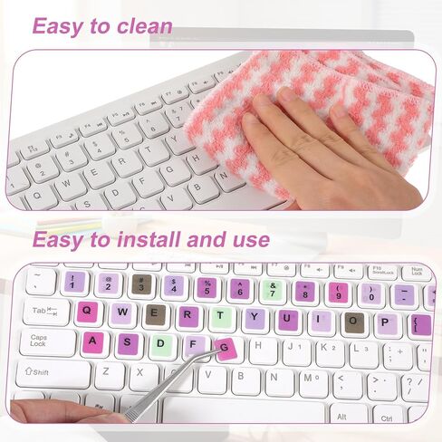 5 Sheets Keyboard Stickers Matte English - Universal Laptop Keyboard Stickers for PC Computer Laptop Desktop, Purple Colorful Green Black White in Saudi Arabia