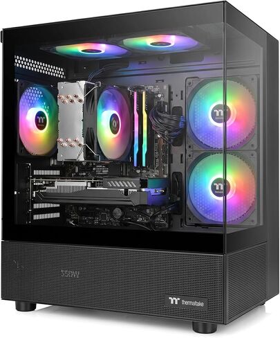 كمبيوتر مكتبي للألعاب، AMD R5 1600، RX 6500XT 4G D6 1024SP، 16 جيجابايت DDR4، 512 جيجابايت M.2 SSD، BX3 550W 80PLUS Bronze PSU، RGB Fan x5، WiFi جاهز ونظام التشغيل Windows 11 Home، أسود in Kuwait