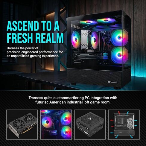 كمبيوتر مكتبي للألعاب، AMD R5 1600، RX 6500XT 4G D6 1024SP، 16 جيجابايت DDR4، 512 جيجابايت M.2 SSD، BX3 550W 80PLUS Bronze PSU، RGB Fan x5، WiFi جاهز ونظام التشغيل Windows 11 Home، أسود in Kuwait