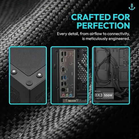 كمبيوتر مكتبي للألعاب، AMD R5 1600، RX 6500XT 4G D6 1024SP، 16 جيجابايت DDR4، 512 جيجابايت M.2 SSD، BX3 550W 80PLUS Bronze PSU، RGB Fan x5، WiFi جاهز ونظام التشغيل Windows 11 Home، أسود in Kuwait