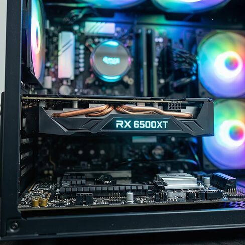 كمبيوتر مكتبي للألعاب، AMD R5 1600، RX 6500XT 4G D6 1024SP، 16 جيجابايت DDR4، 512 جيجابايت M.2 SSD، BX3 550W 80PLUS Bronze PSU، RGB Fan x5، WiFi جاهز ونظام التشغيل Windows 11 Home، أسود in Kuwait
