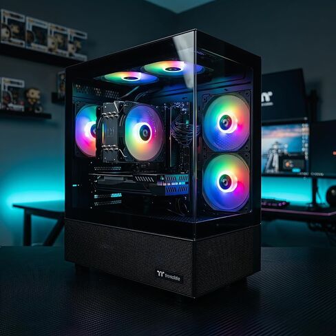 كمبيوتر مكتبي للألعاب، AMD R5 1600، RX 6500XT 4G D6 1024SP، 16 جيجابايت DDR4، 512 جيجابايت M.2 SSD، BX3 550W 80PLUS Bronze PSU، RGB Fan x5، WiFi جاهز ونظام التشغيل Windows 11 Home، أسود in Kuwait