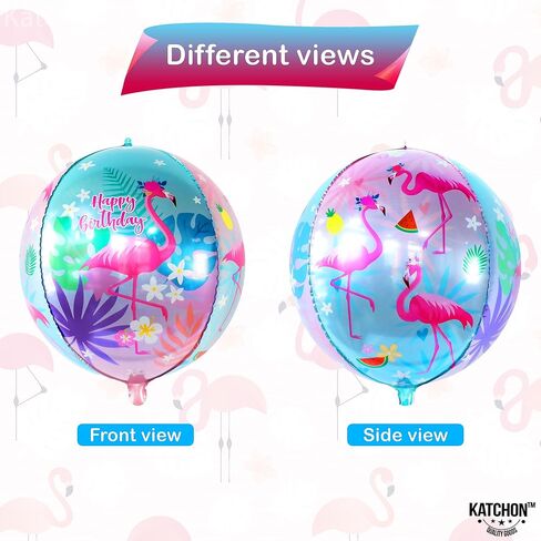 Katchon ، 6pcs Pink Flamingo بالونات - 22 بوصة | زخارف الحفلات Flamingo | ديكورات حفلة لوا | لوازم حفلات عيد ميلاد فلامنغو لزخرفة عيد ميلاد فلامنغو in Saudi Arabia