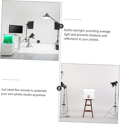 VALICLUD 40cm Portable Mini Photo Tent with Adjustable LED Lighting, Folding Photo Studio Light Box Kit with Dual Light Strips and 6 Color Photography Backdrops for Product Photography in Saudi Arabia