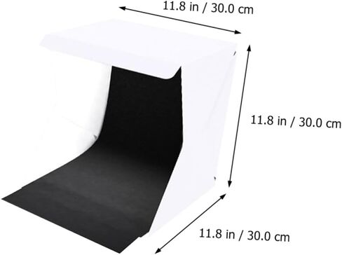 ULTECHNOVO Portable LED Photo Light Box 30cm Foldable Photography Light Tent with Black and White Backdrops, Small Studio Shooting Tent for Product and Food Photography in Saudi Arabia