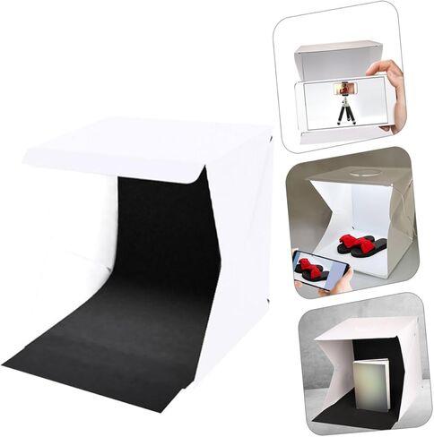 ULTECHNOVO Portable LED Photo Light Box 30cm Foldable Photography Light Tent with Black and White Backdrops, Small Studio Shooting Tent for Product and Food Photography in Saudi Arabia