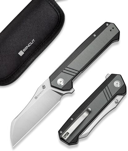 SENCUT Draxor Folding Pocket Knife for EDC, Camping Knife with 3.7'' 9Cr18MoV Blade & G10 Handle, Gift for Men Women (Black) in Kuwait